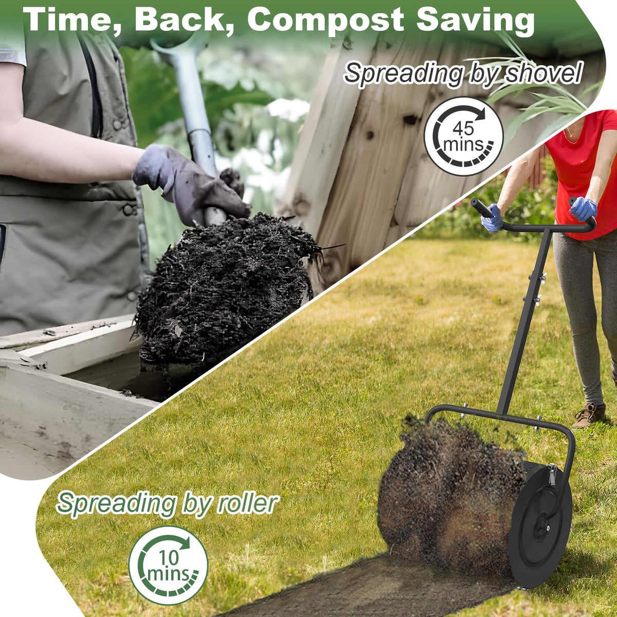 Lilyvane wide coverage ideal for soil peat lime and seeds.