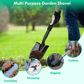 Lilyvane ergonomic D-handle supports steady leverage during digging.
