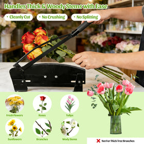 Bypass-cut action of Lilyvane Flower Cutter for clean stems