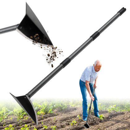 Lilyvane garden hoe with a 72-inch handle for easy, long-reach weeding.