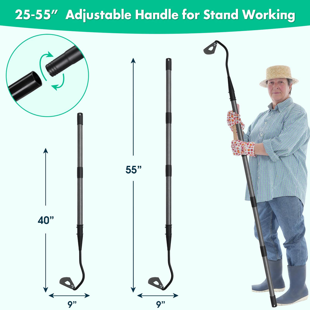 Lilyvane hardened hollow eye hoe blade cuts through tough soil