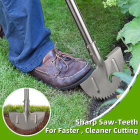 Lilyvane Lawn Edger foot pedal enables extra cutting power for tough growth