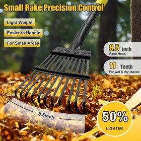 Lilyvane rake with 11 metal tines ensures durable performance.
