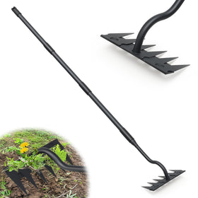 Lilyvane manual weeder tool with 55-inch handle for extended reach and comfort.