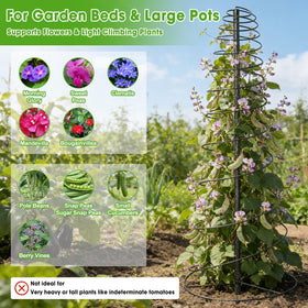 Height-adjustable design from 12 to 75 inches for growing crops.
