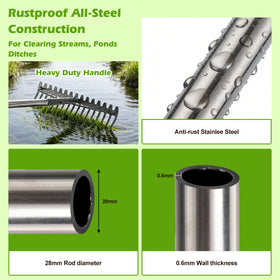Lilyvane triple-welded rake with anti-rust coating for lasting outdoor performance