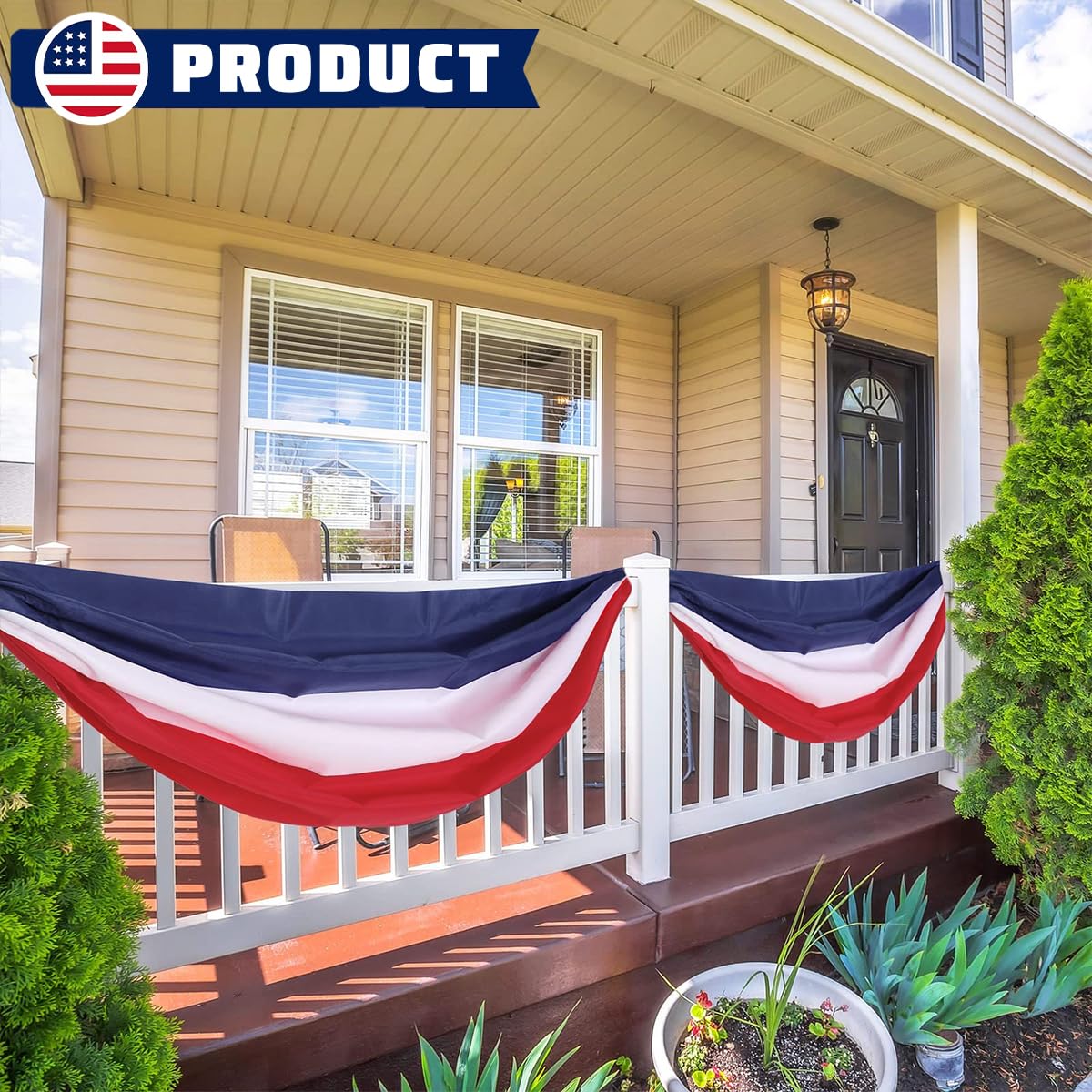 LinaGarten fade-resistant patio bunting adding year-round curb appeal
