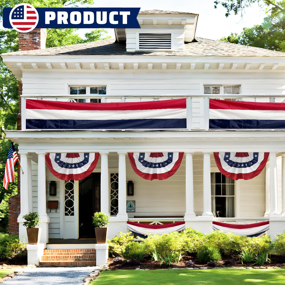 LinaGarten Memorial Day decor with bold red, white, blue colors