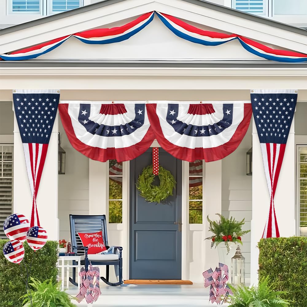 LinaGarten durable polyester flag bunting withstands windy porch setups