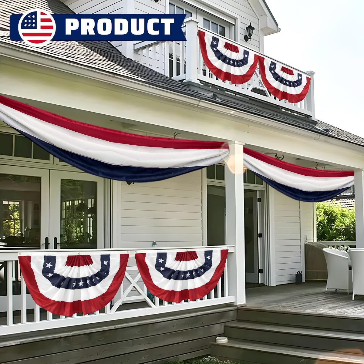 LinaGarten porch and garden banner ready for outdoor celebrations.