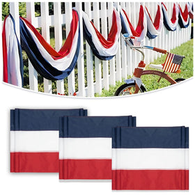 LinaGarten patriotic bunting 2x20ft in red white blue for outdoor porch display