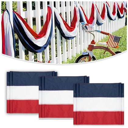 LinaGarten patriotic bunting 2x20ft in red white blue for outdoor porch display