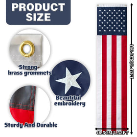LinaGarten machine-embroidered star banner adds premium patriotic detail