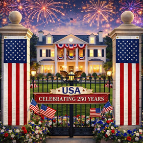 LinaGarten USA flag banner for outdoors with vivid red white blue colors