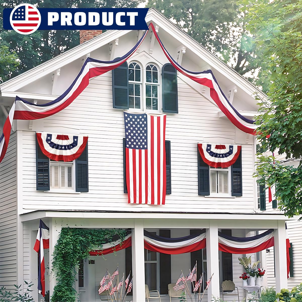 LinaGarten vivid patriotic bunting with fade-resistant colors for celebrations