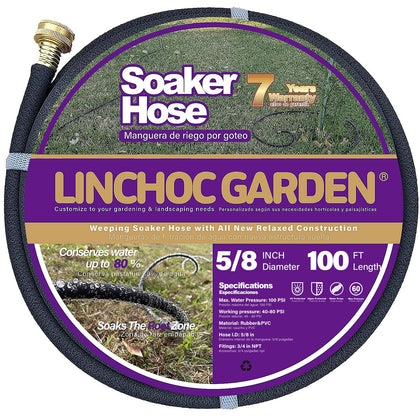 LINCHOC GARDEN 100ft soaker hose delivers root-targeted irrigation for large landscapes