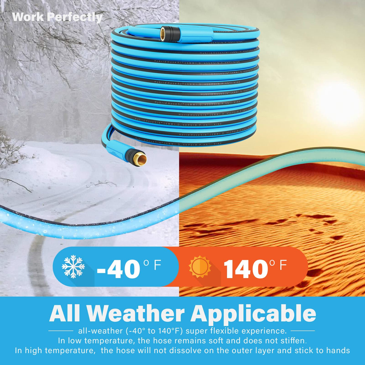 LINCHOC GARDEN all-weather hose resists sun and cold