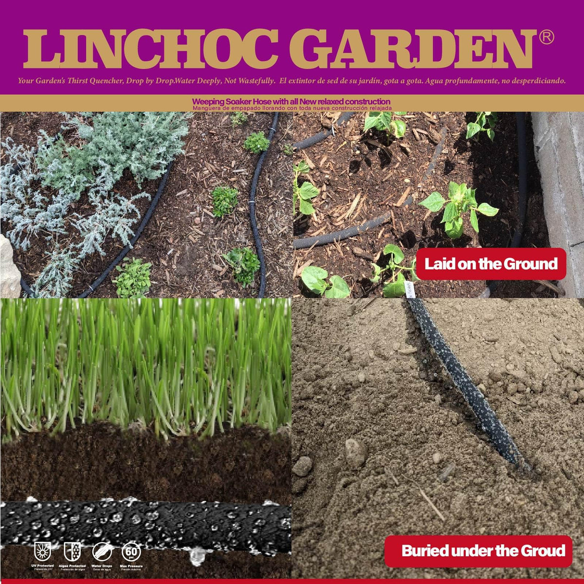LINCHOC GARDEN one-time setup keeps hose close to roots
