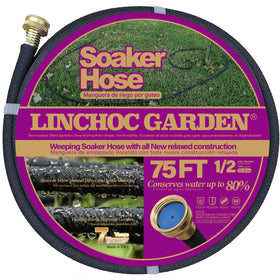 LINCHOC GARDEN soaker hose with 1/2 inch diameter for efficient root watering.