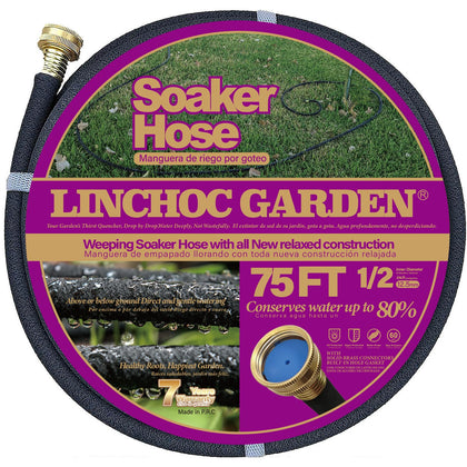 LINCHOC GARDEN soaker hose with 1/2 inch diameter for efficient root watering.