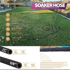 LINCHOC GARDEN Soaker Hose durable 100% recycled rubber material