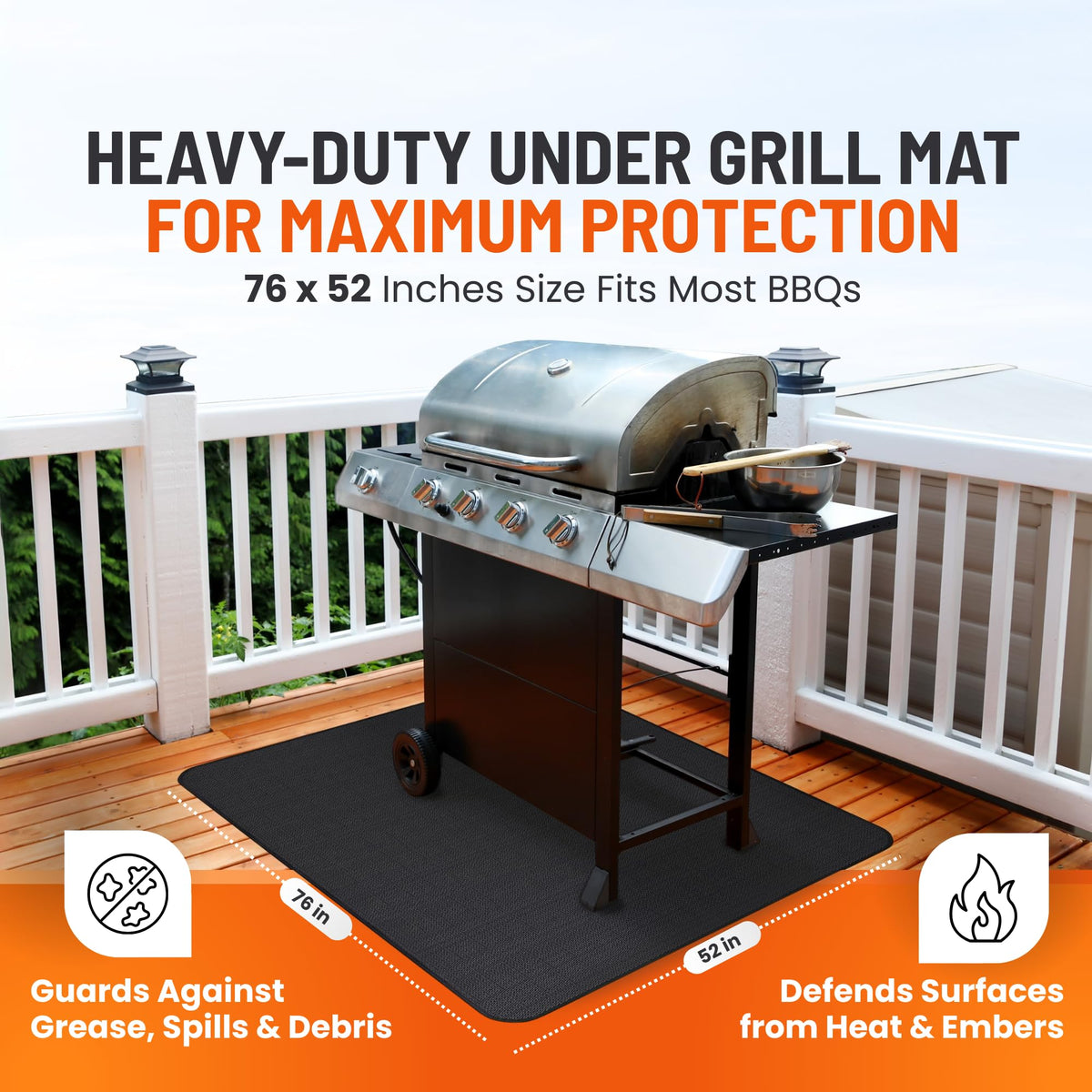Linda's Essentials foldable grill mat for simple storage when not in use