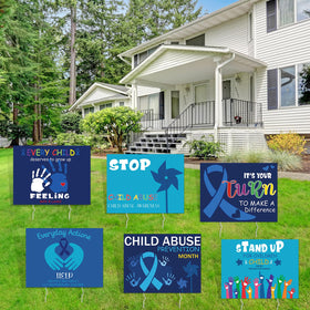 Lineshading child-safety awareness sign in a garden boosts visibility.