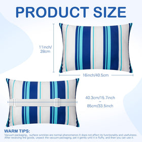 Lineshading outdoor headrest pillow waterproof blue stripe ideal for poolside lounges.