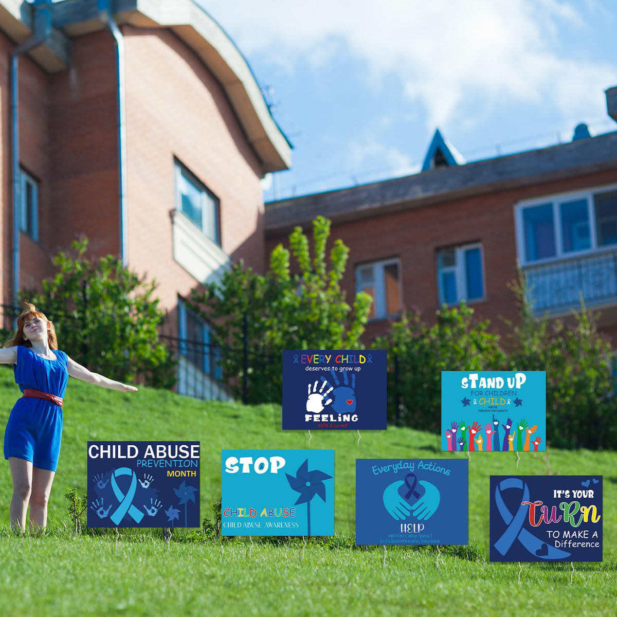 Lineshading 6-pack yard signs provide broad awareness coverage.