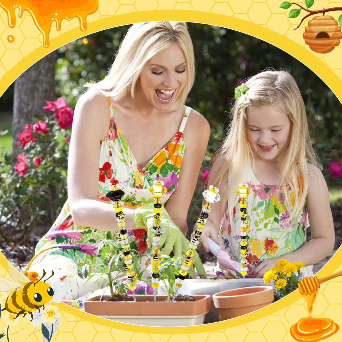 Lineshading threaded rods and nuts ensure durable, easy assembly for DIY garden stakes.