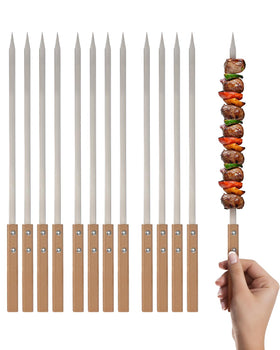Lineslife kabob skewers with flat stainless steel 17-inch design for even heat and easy grilling