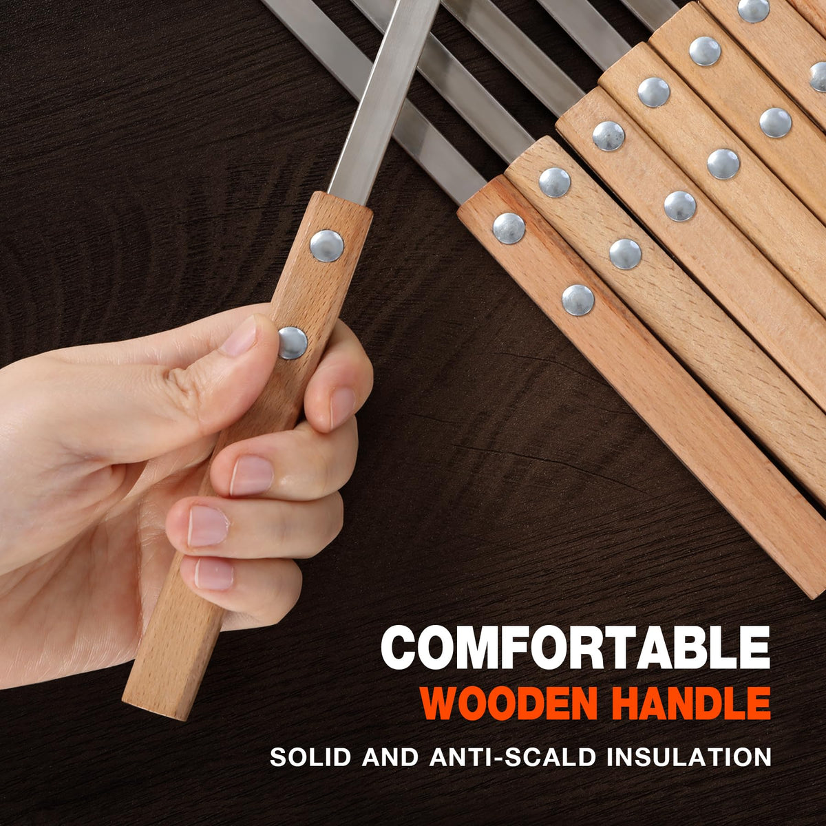 Lineslife 0.6-inch wide skewers keep ingredients stable during grilling