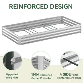 Lineware easy-assembly galvanized planter with clear instructions for quick setup.