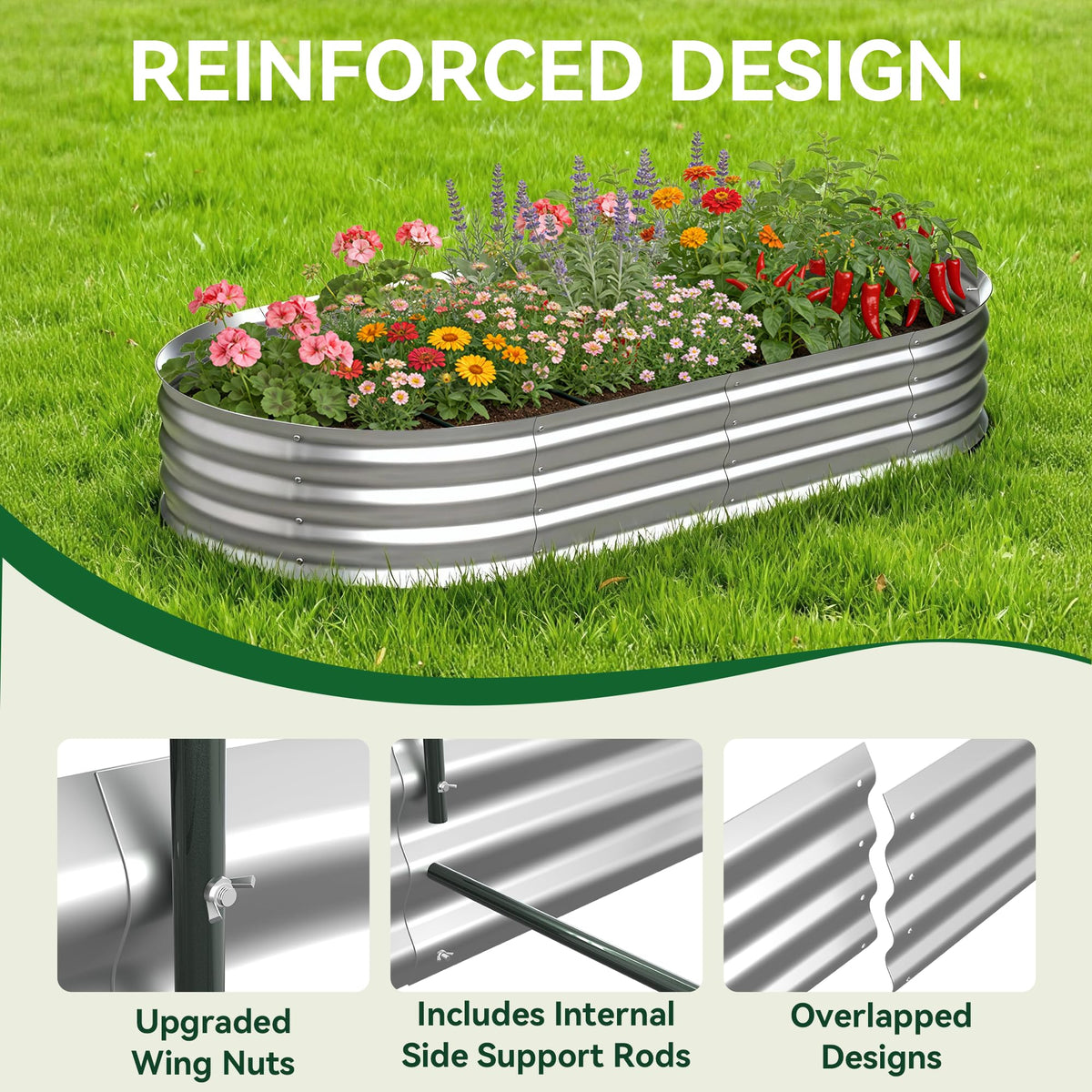 Lineware raised bed elevated look keeps a tidy patio garden