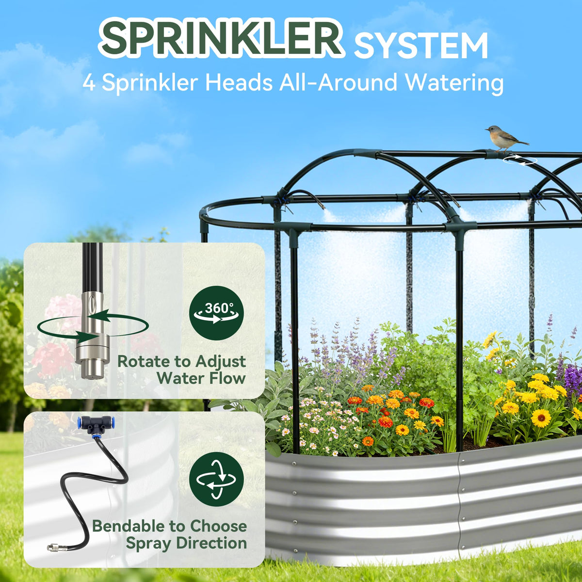 Lineware raised bed mesh cover protects plants while allowing airflow