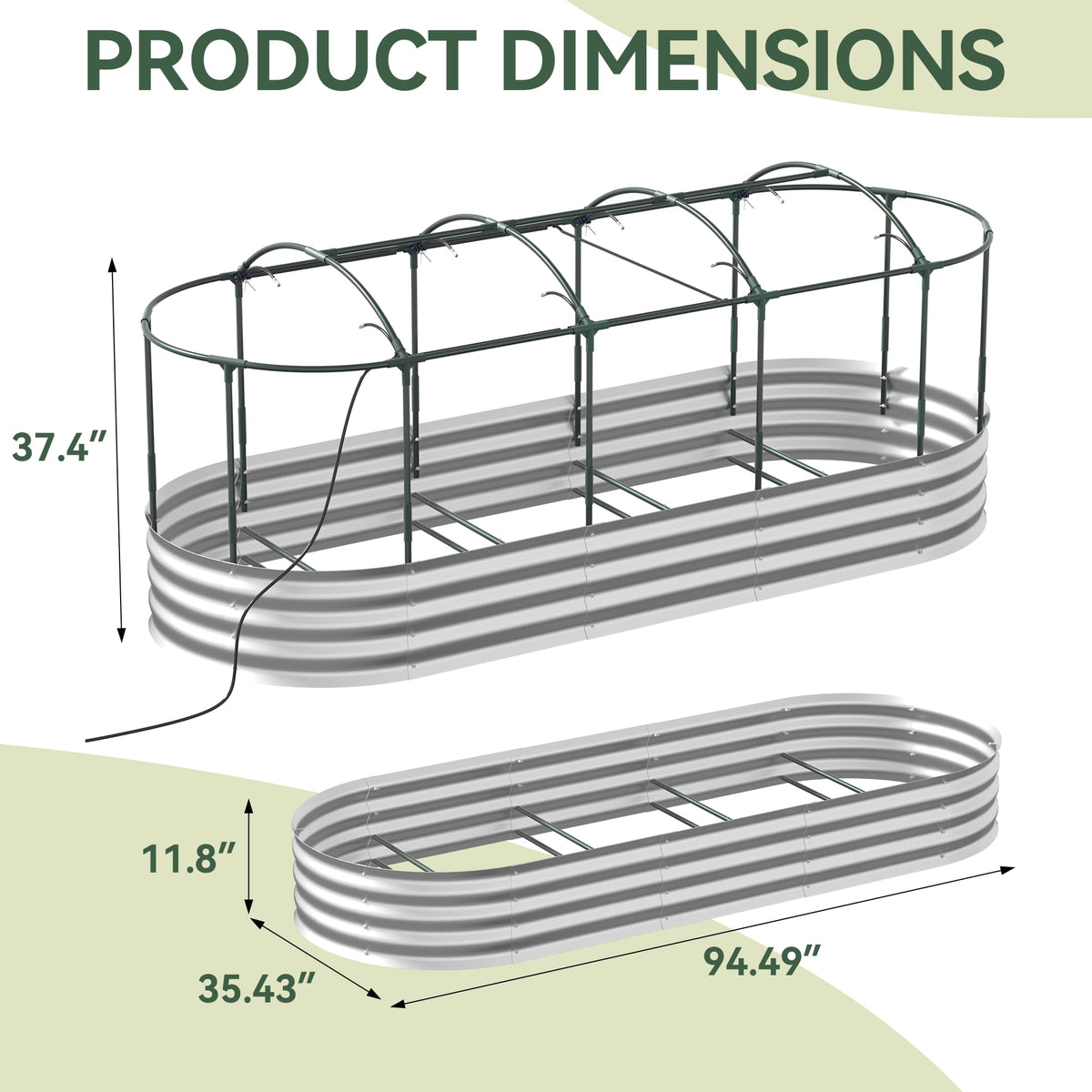 Lineware open-bottom bed demonstrates natural drainage for healthy roots.