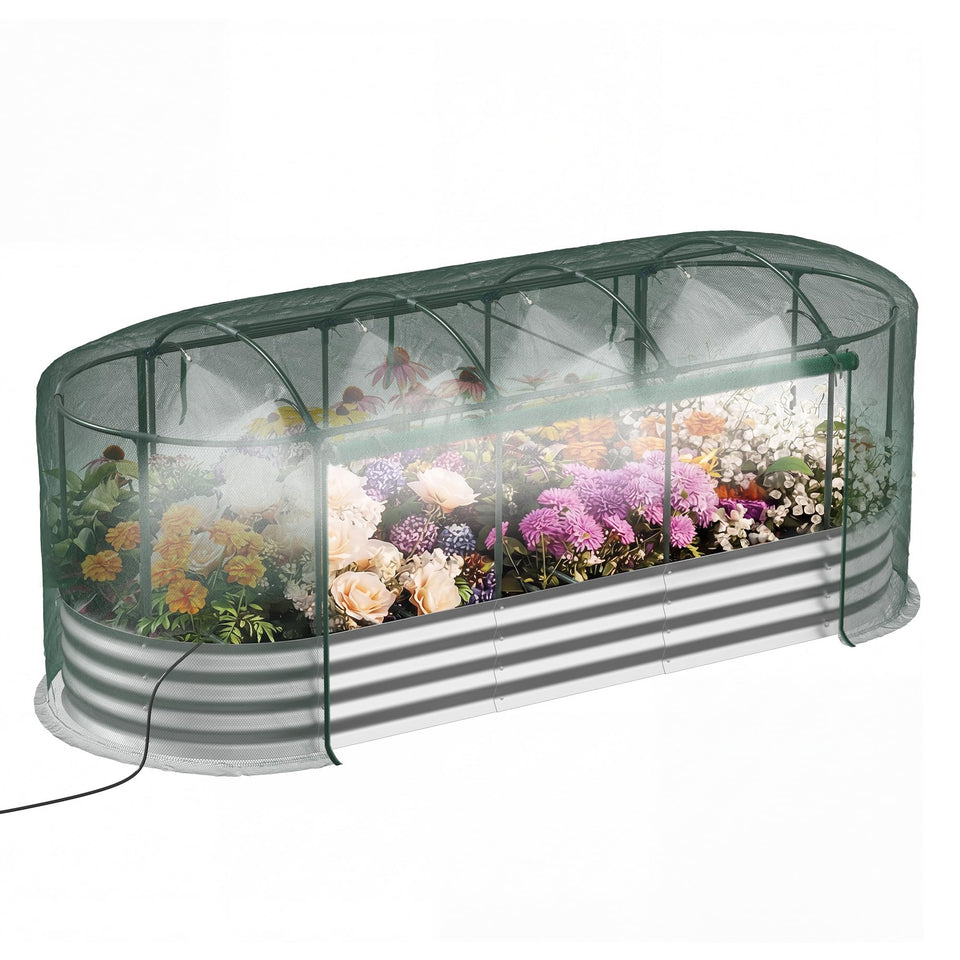 Lineware raised bed with self-watering system keeps vegetables evenly hydrated.