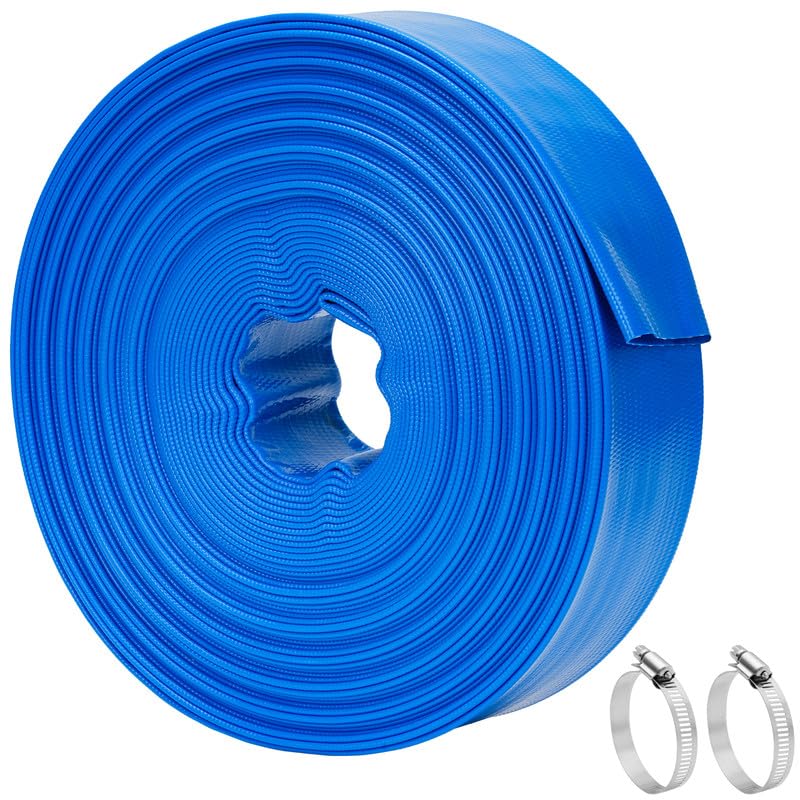 LINEX backwash hose 100ft blue for rapid pool drainage and high-volume tasks