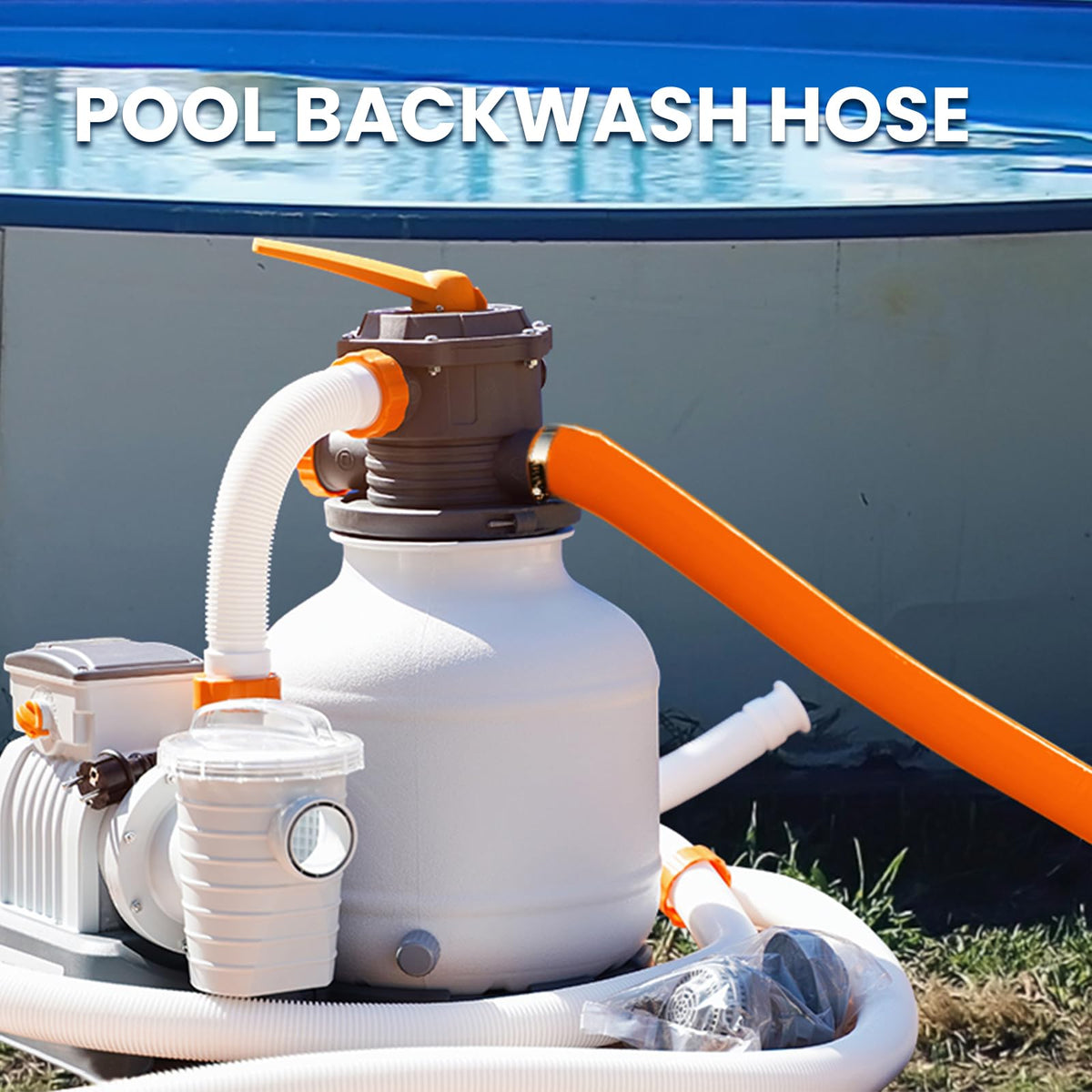 LINEX backwash hose with two clamps enables secure pool connections
