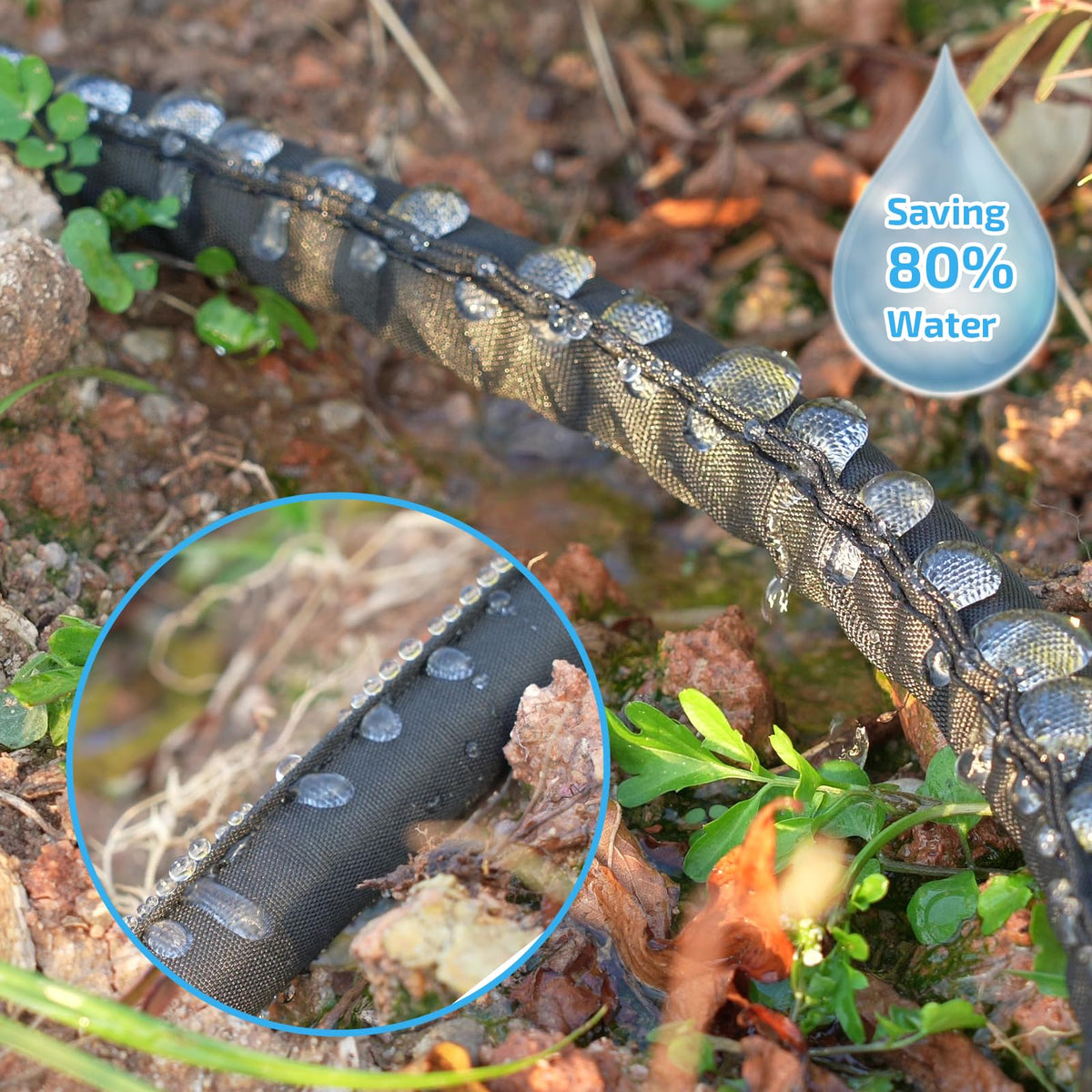 LINEX hose demonstrates even water distribution along its length for uniform watering.