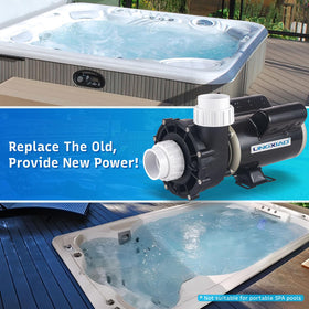 LINGXIAO 48WUA1501C-II spa pump back view reveals port layout and airflow