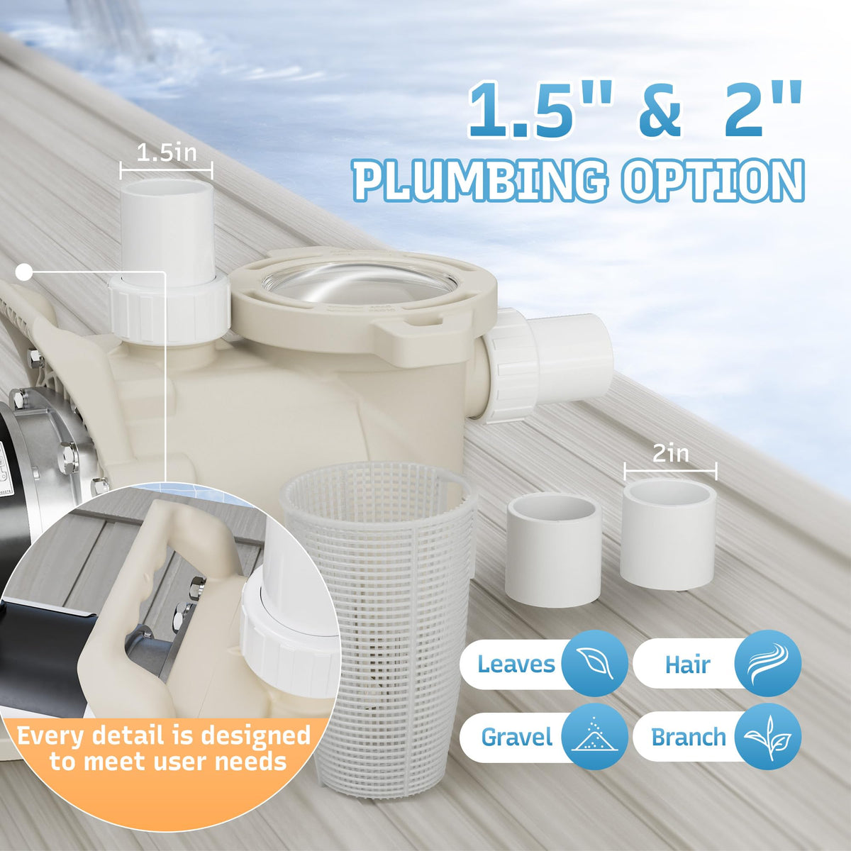 LINGXIAO adapters 2in-1-5in image shows easy plumbing connections