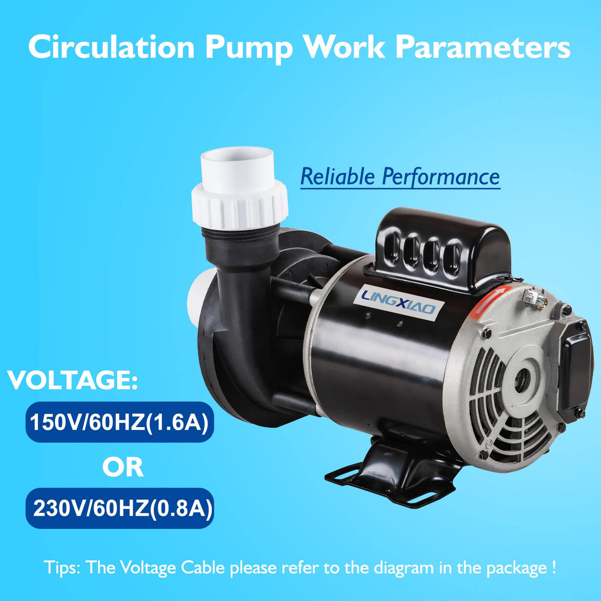 LINGXIAO pump with 1.5-inch unions included for quick install