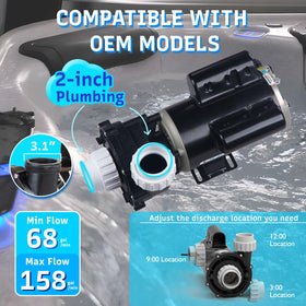 LINGXIAO spa pump label close-up confirms UL/CUL/ETL safety standards.