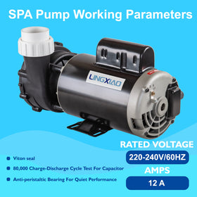 LINGXIAO spa pump 56WUA400-I 2-inch port, compatible plumbing for fast replacement.