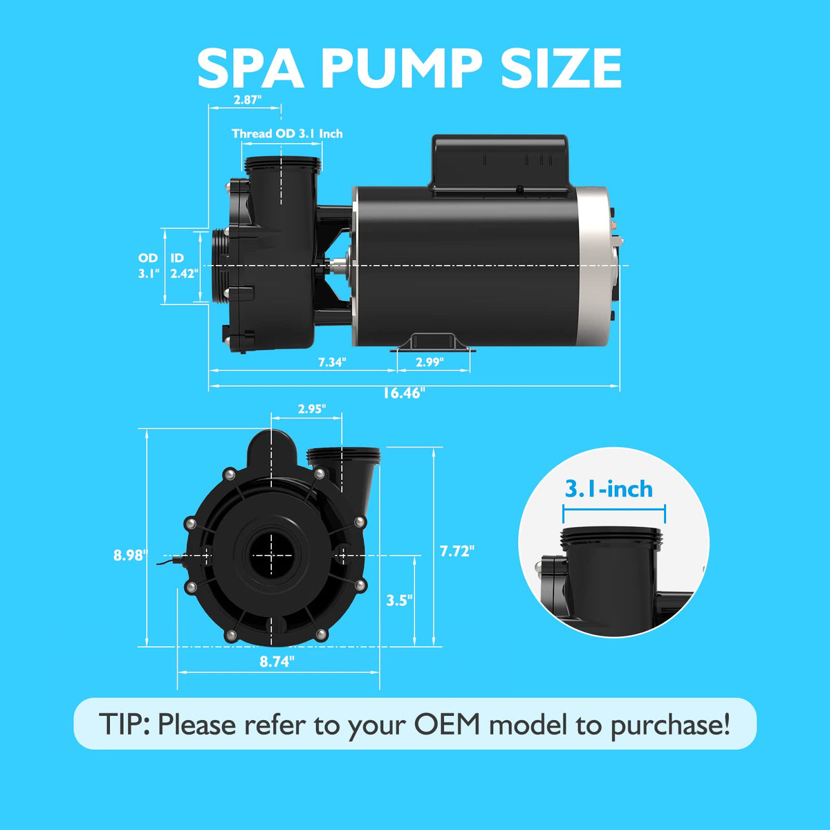 LINGXIAO spa pump 56WUA400-I UL/CUL/ETL certified, trusted safety and compatibility.