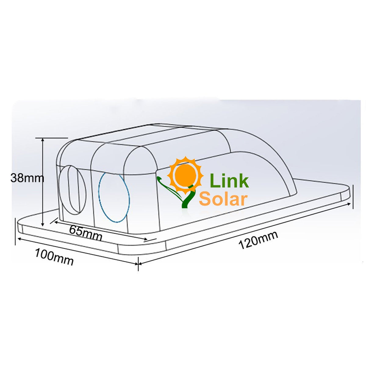 Link Solar blanking plug seals unused entries to keep moisture out.