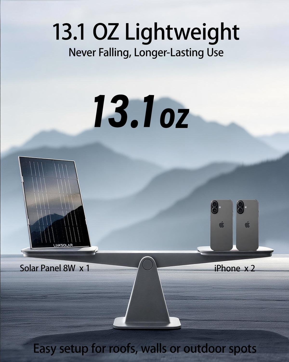 LinkSolar IP65-rated outdoor panel resisting rain and heat for security use.