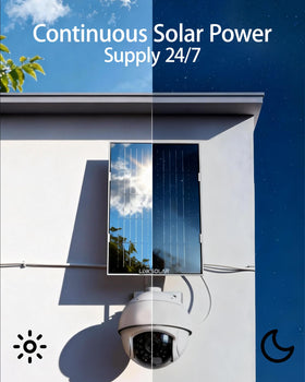 LinkSolar plug-and-play installation supports easy recharging for rechargeable cameras.