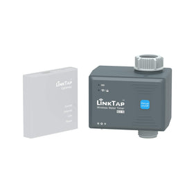LinkTap G1S timer with gateway setup image; automates watering for healthier plants.